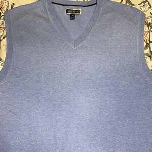 Light Blue Cotton Vest Sweater Club Room Sz XL EUC